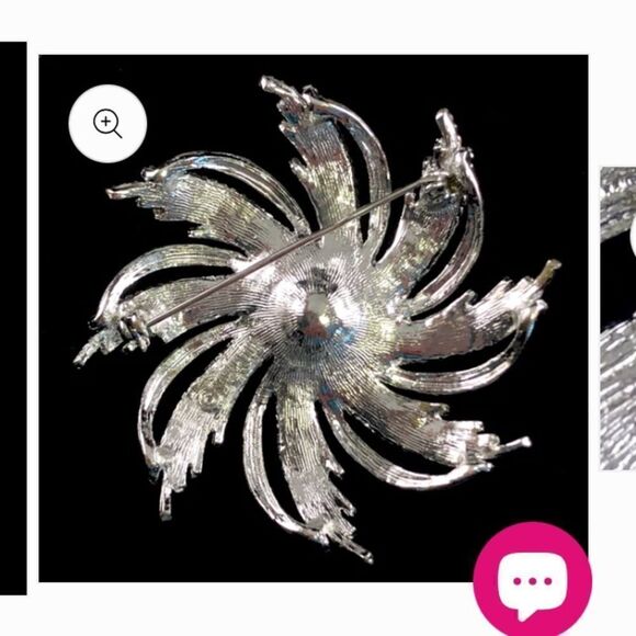 Vintage Sarah Coventry 1969 Sunburst brooch with faux pearl and clip on earrings - Picture 8 of 14